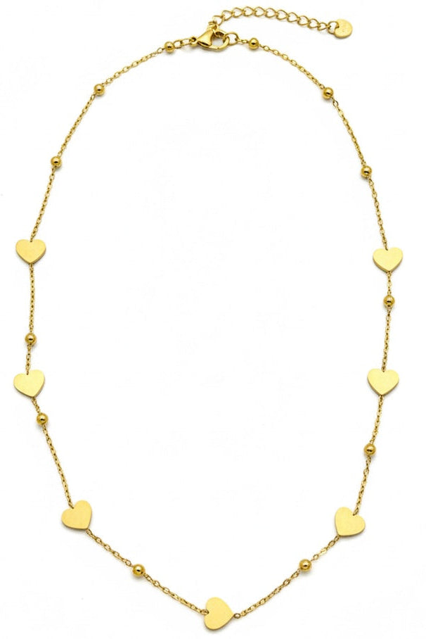 Dainty Gold Heart Charm Choker