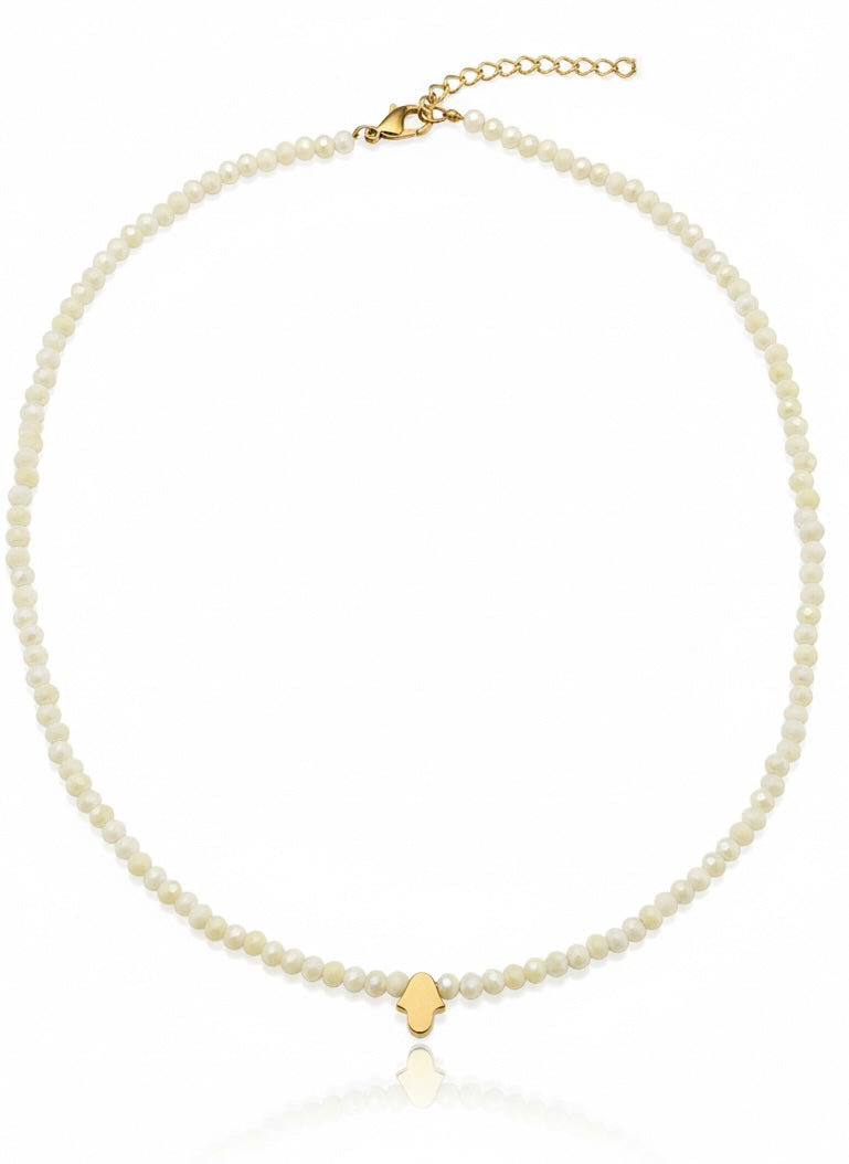 Ivory Elegance Hamsa Handmade Choker Necklace