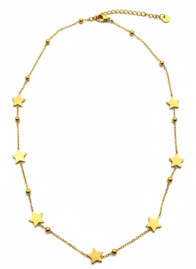 Dainty Gold Star Charm Choker Necklace