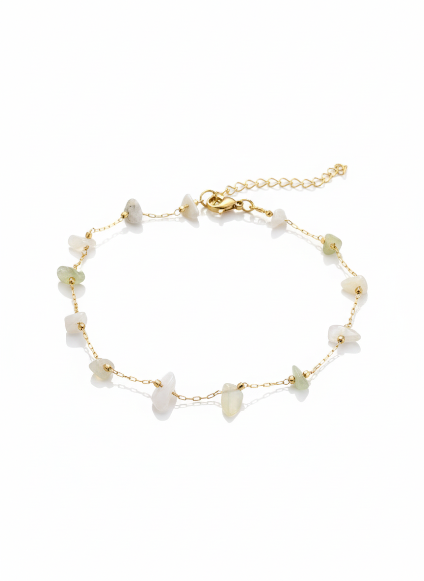 Stone Chip Charm Anklet