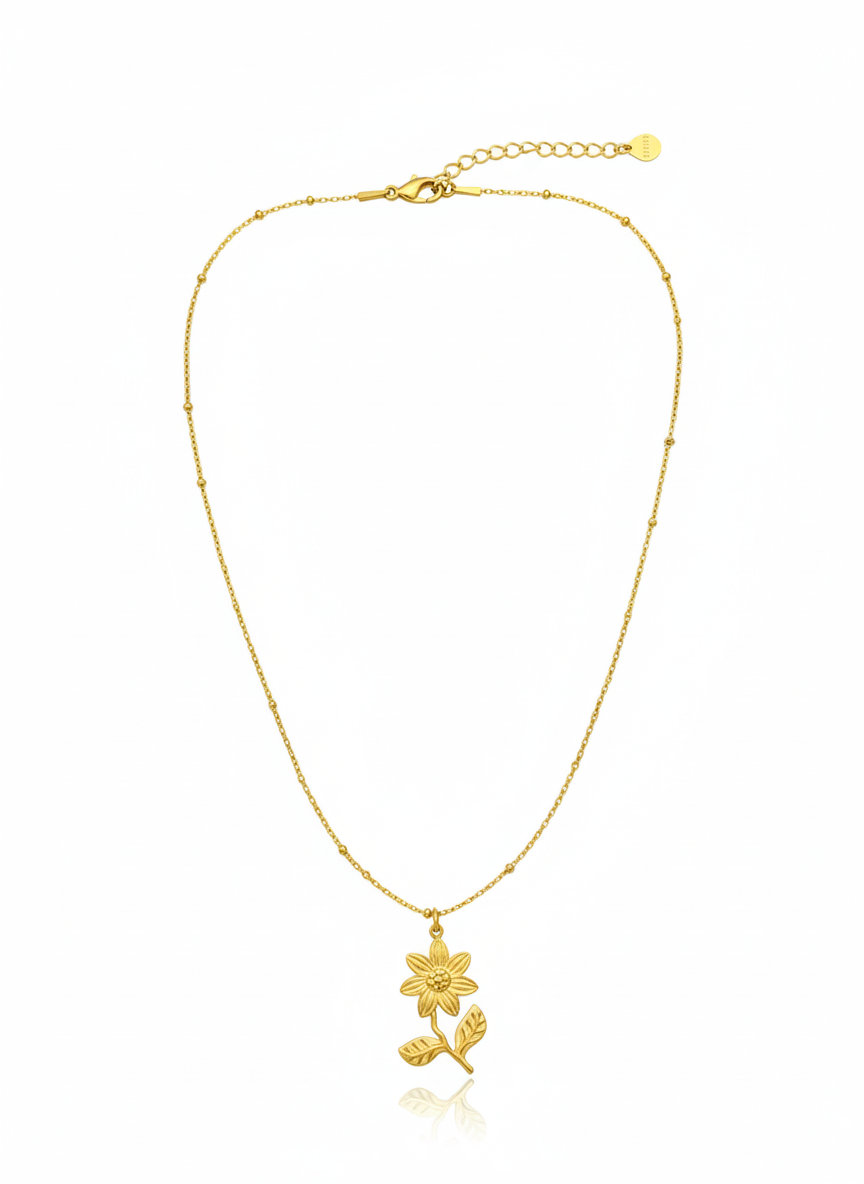 Golden Blooming Sunflower Necklace