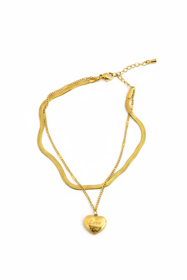 Liquid Heart Layer Anklet