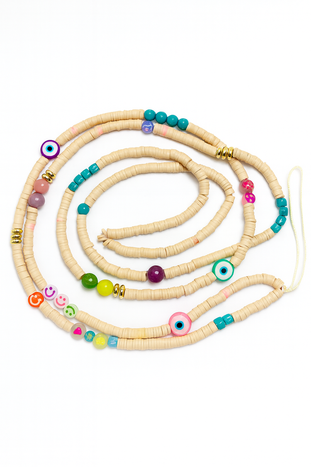 Handmade Beige Phone Chain