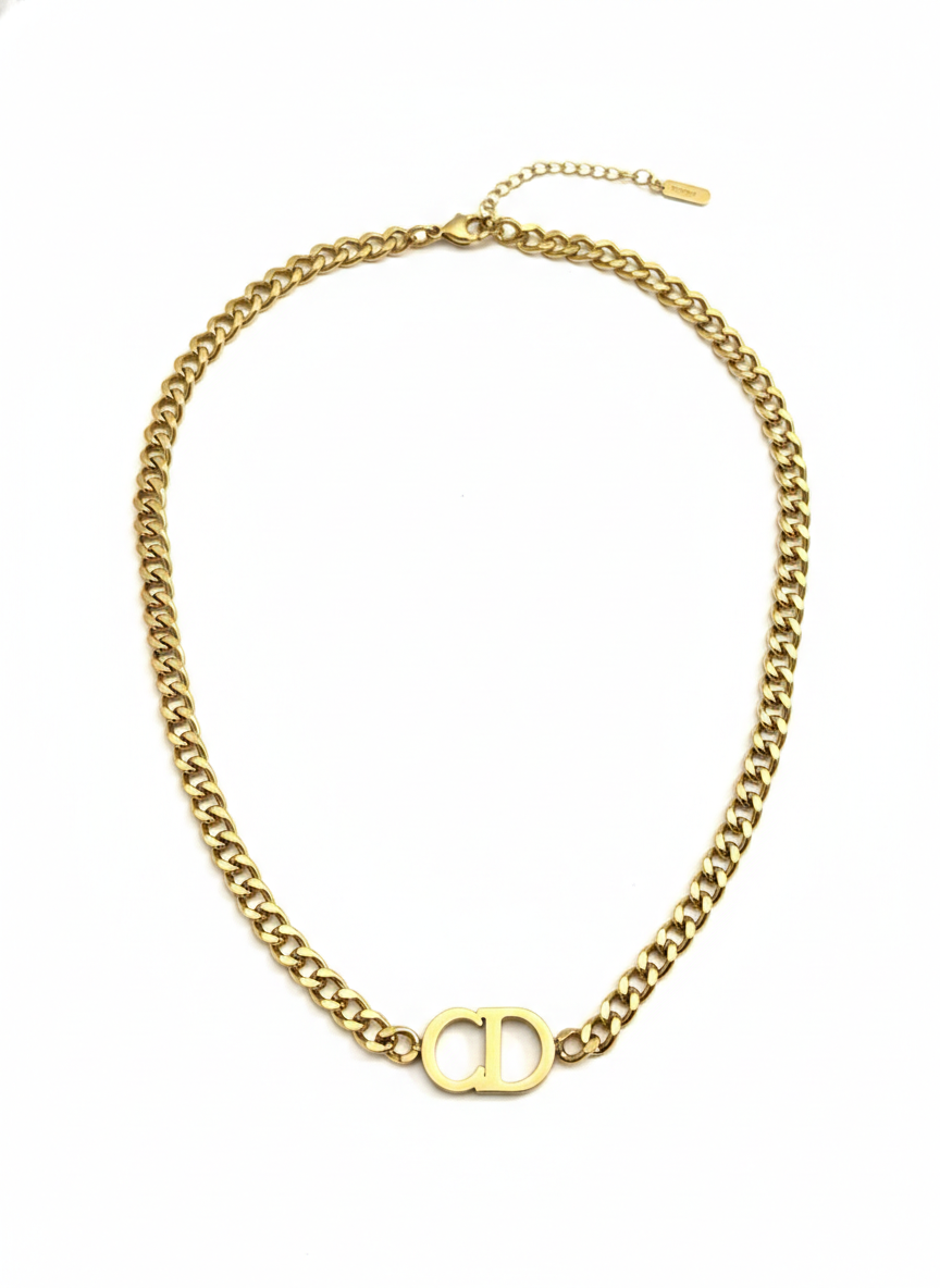 Stainless Steel CD Link Necklace