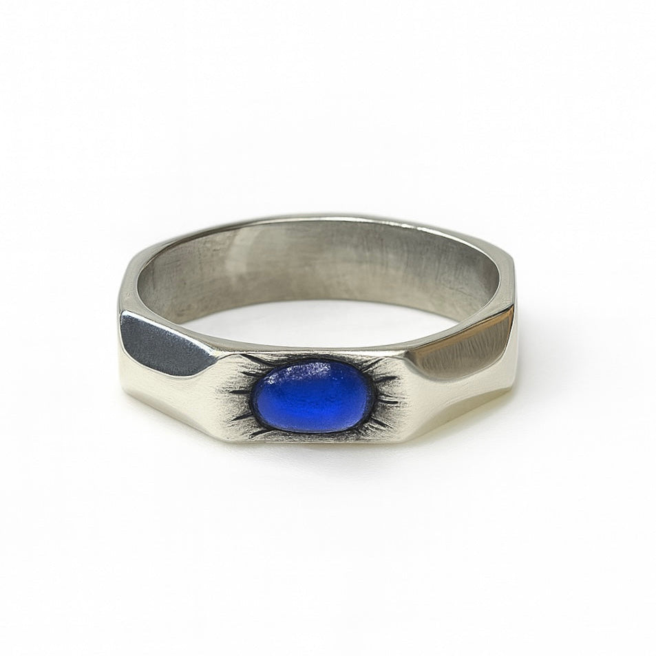 Silver Ring with Blue Stone