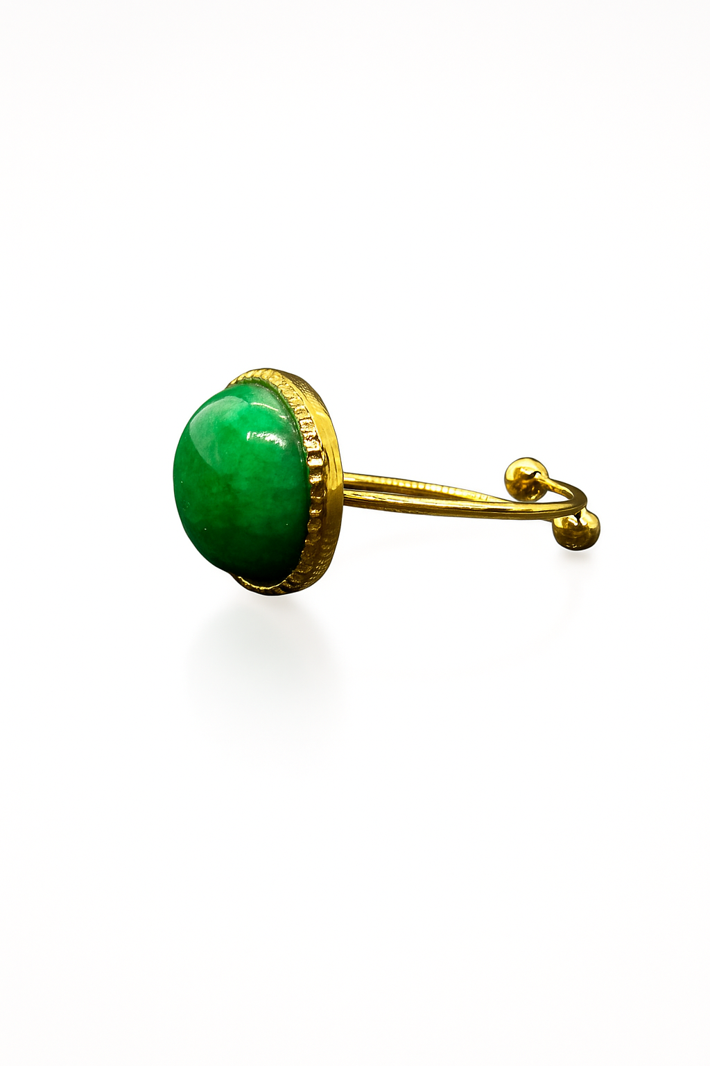 Haidy Handmade Green Jade Adjustable Ring