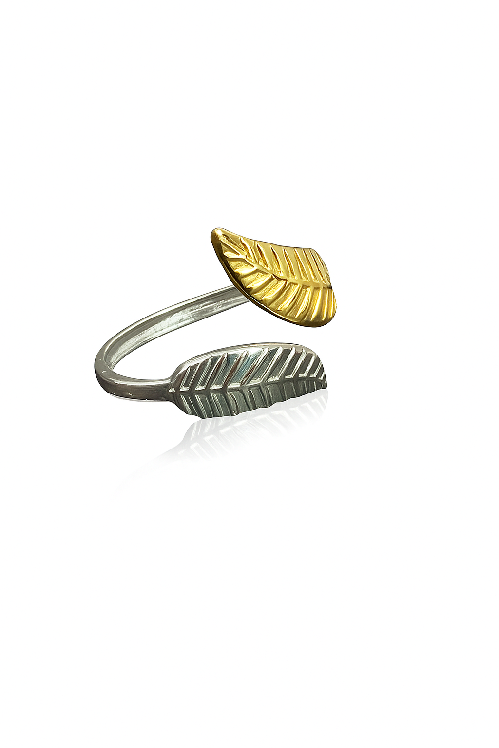 Haidy Handmade Leaf Design Adjustable Ring