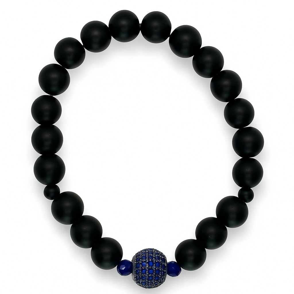 Haidy Handmade Black Matte Bead Bracelet
