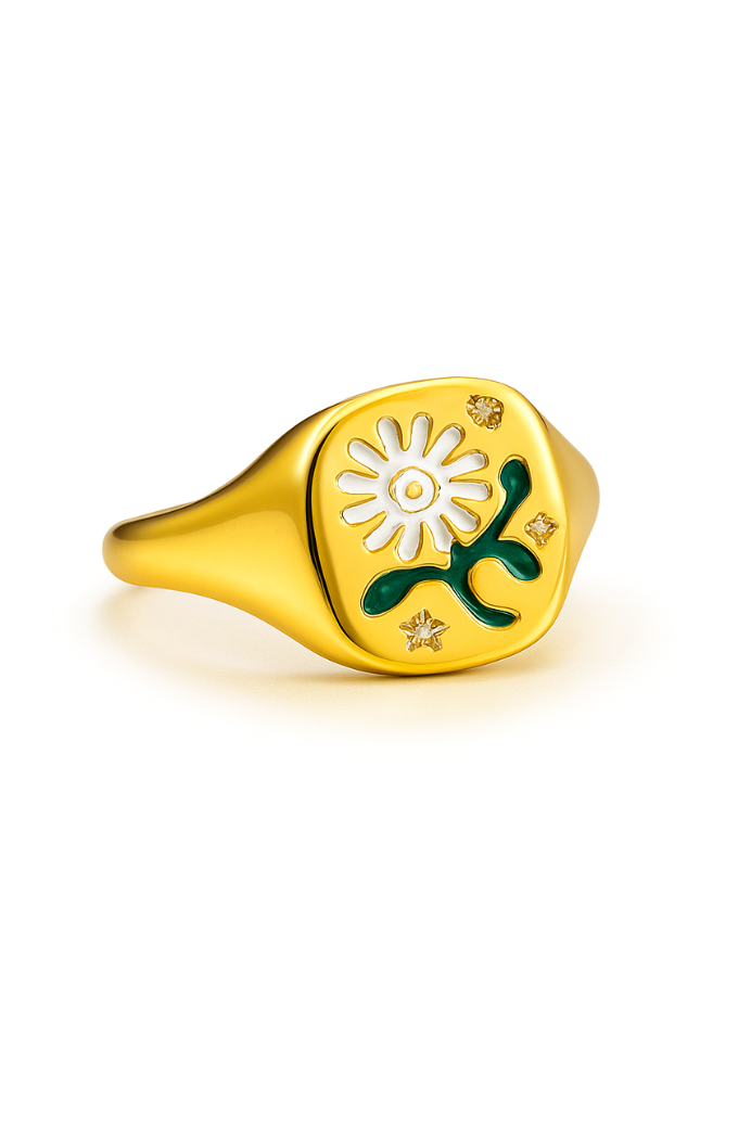 Haidy Handmade Floral Signet Ring