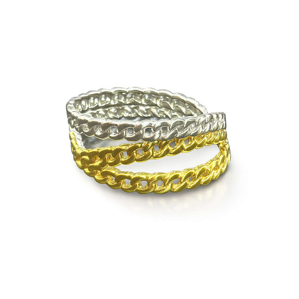 Haidy Handmade Two-Tone Chain Ring Set