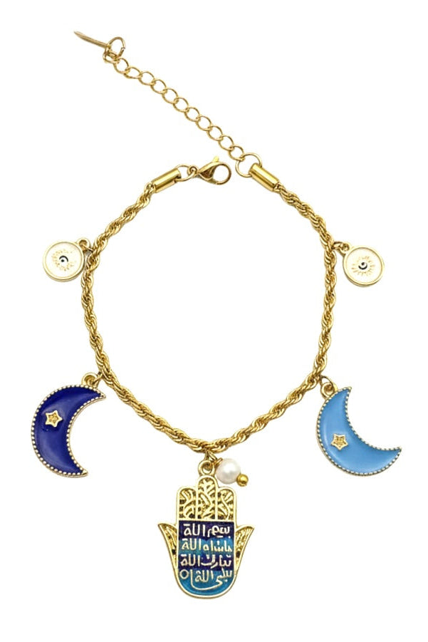 Handmade Celestial Hamsa Charm Bracelet