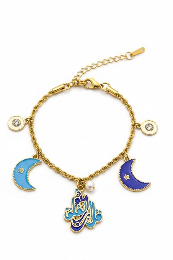 Handmade Celestial Calligraphy Charm Bracelet