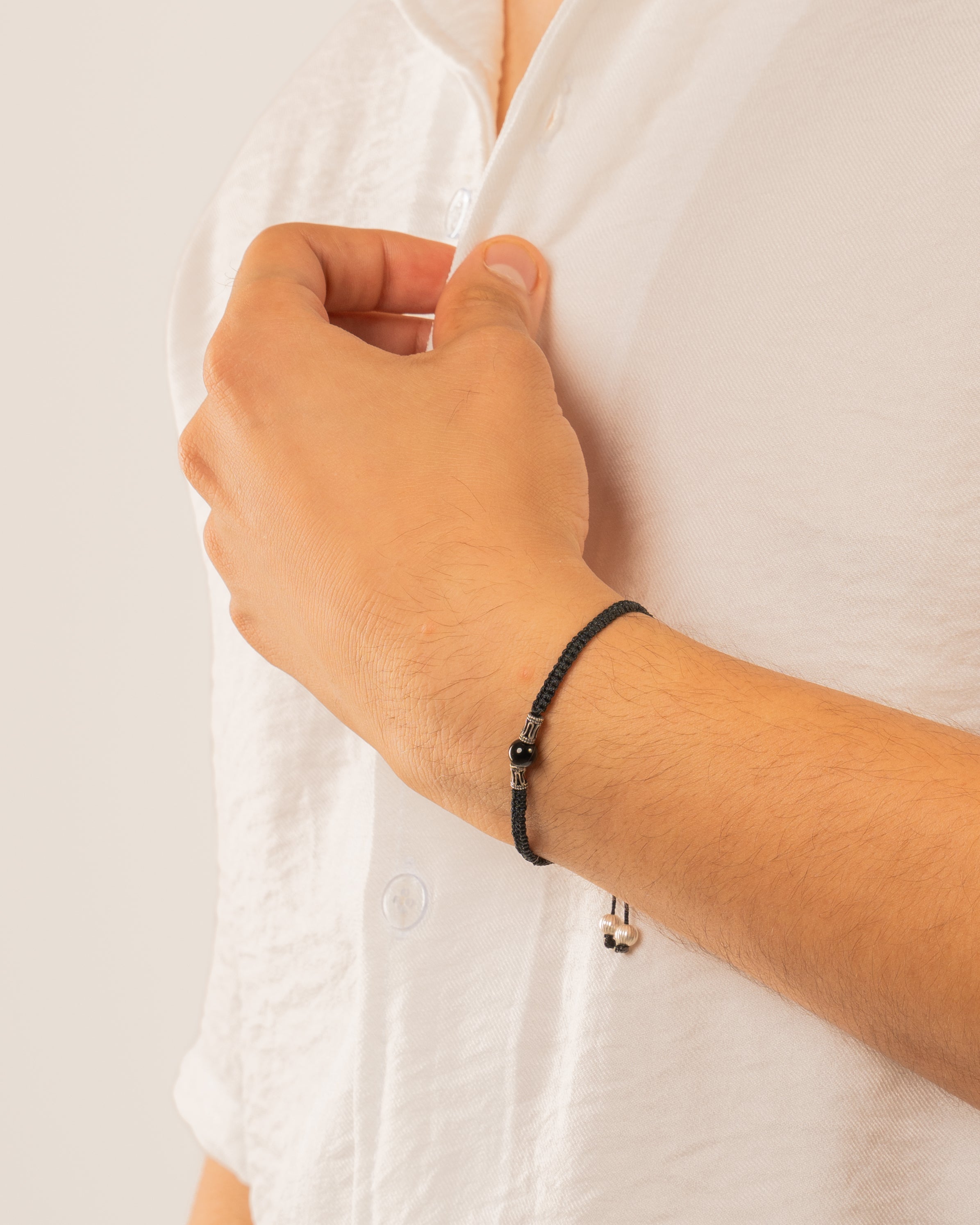 Classic Hand-Braided Onyx Bracelet - Image 2