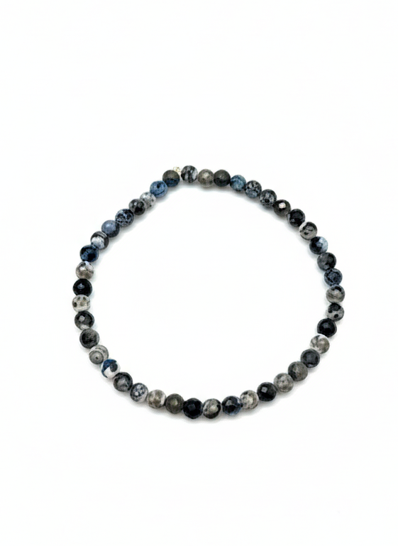 Stormy Sky Agate Strand Handmade Bracelet - Image 2