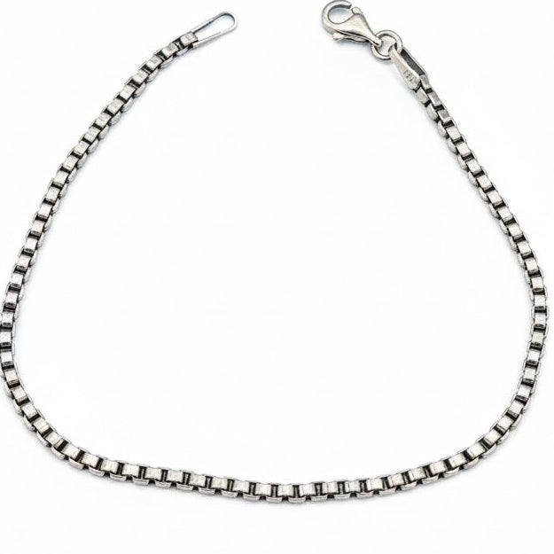 Silver Venetian Box Chain Bracelet