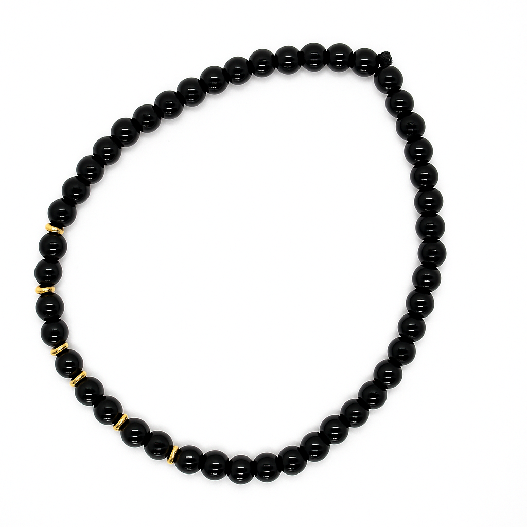Handmade Black Beaded Bracelet