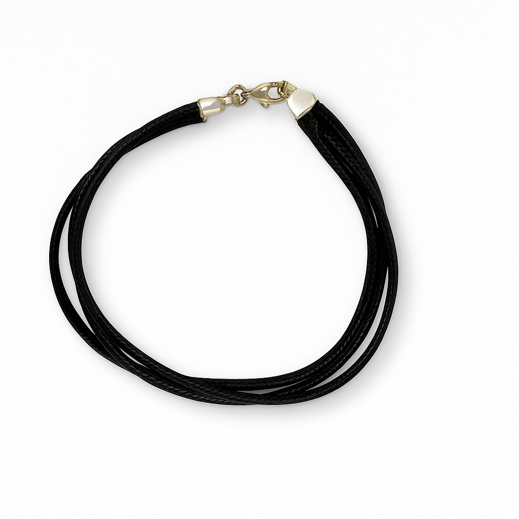 Braided Leather Bracelet (3 layers) with Silver (925) Clasp