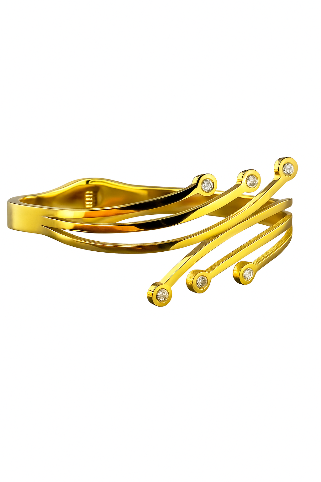 Modern Wave Cuff Bangle - Image 2