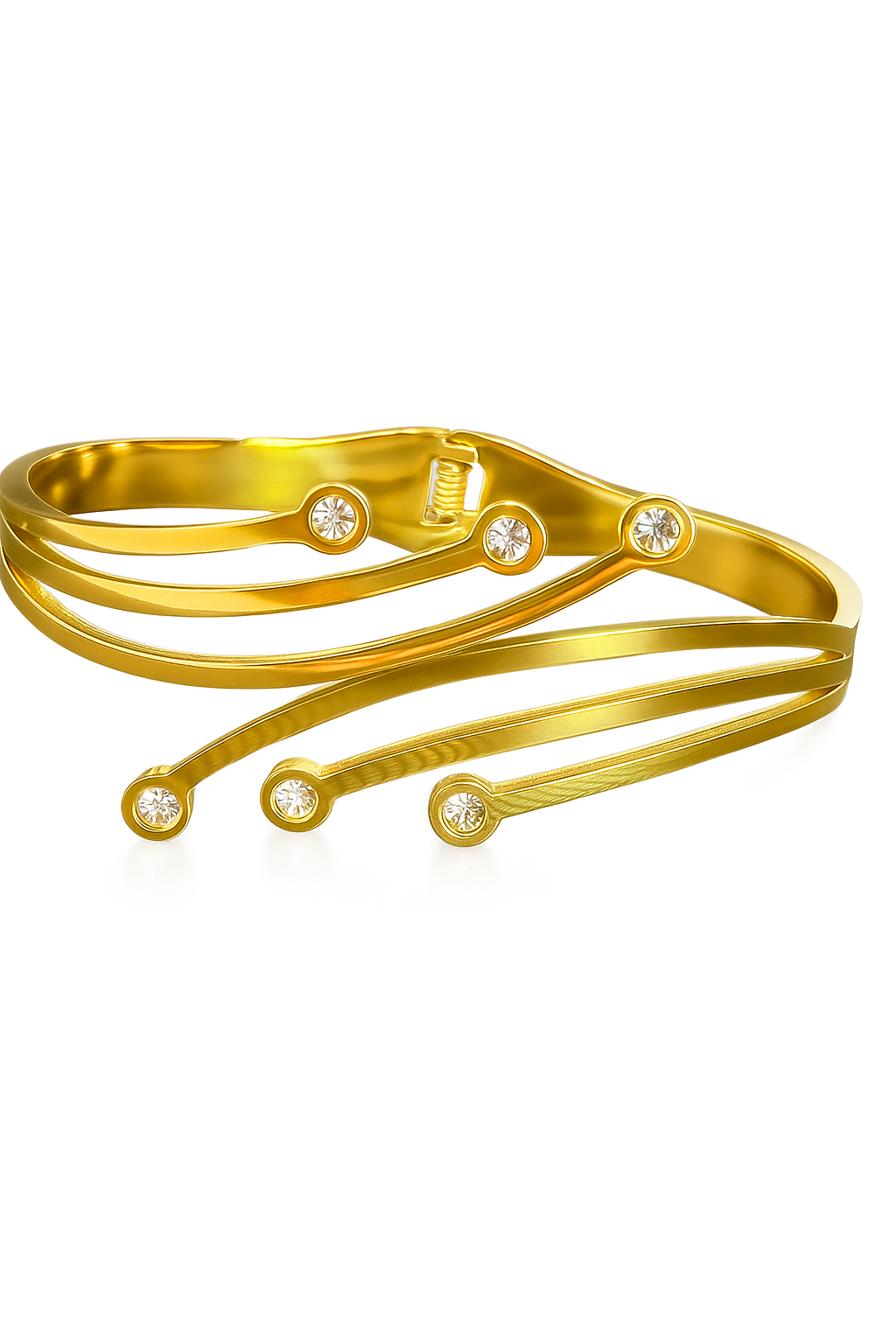 Modern Wave Cuff Bangle - Image 3