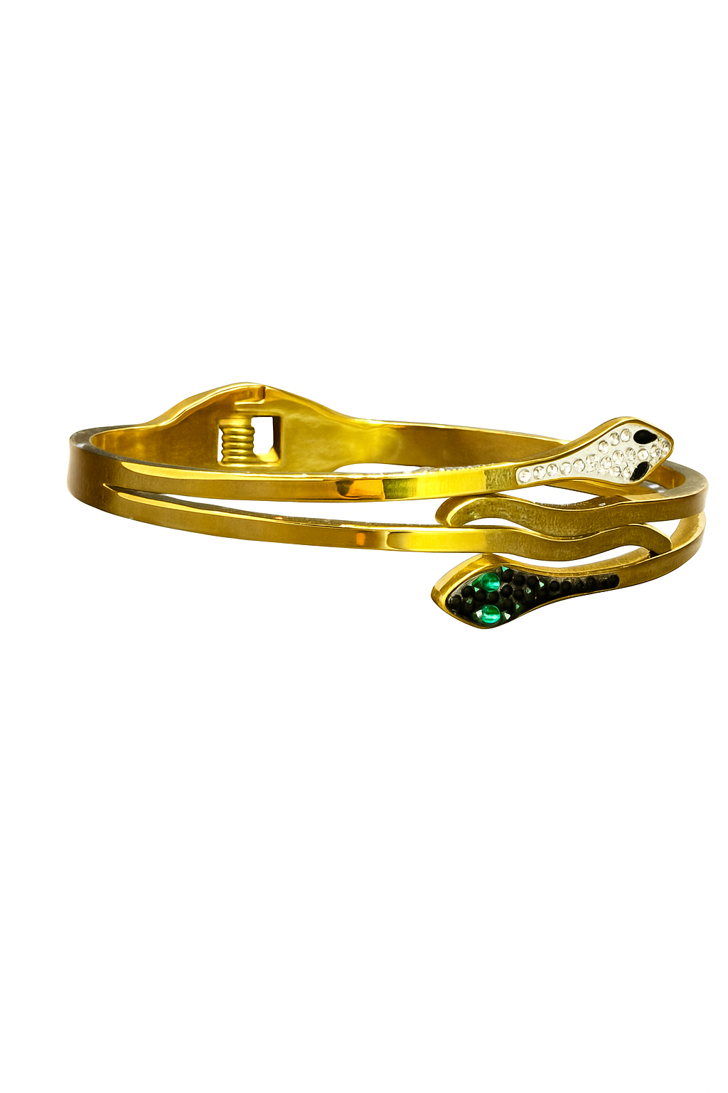 Double Snake Head Coil Bangle