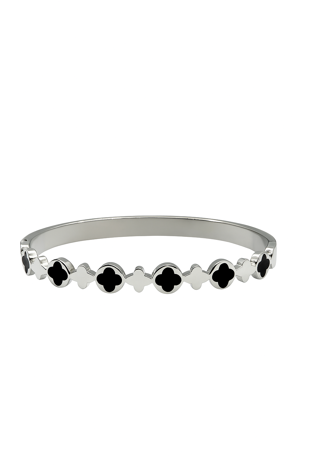 Clover Silver Bangle Bracelet