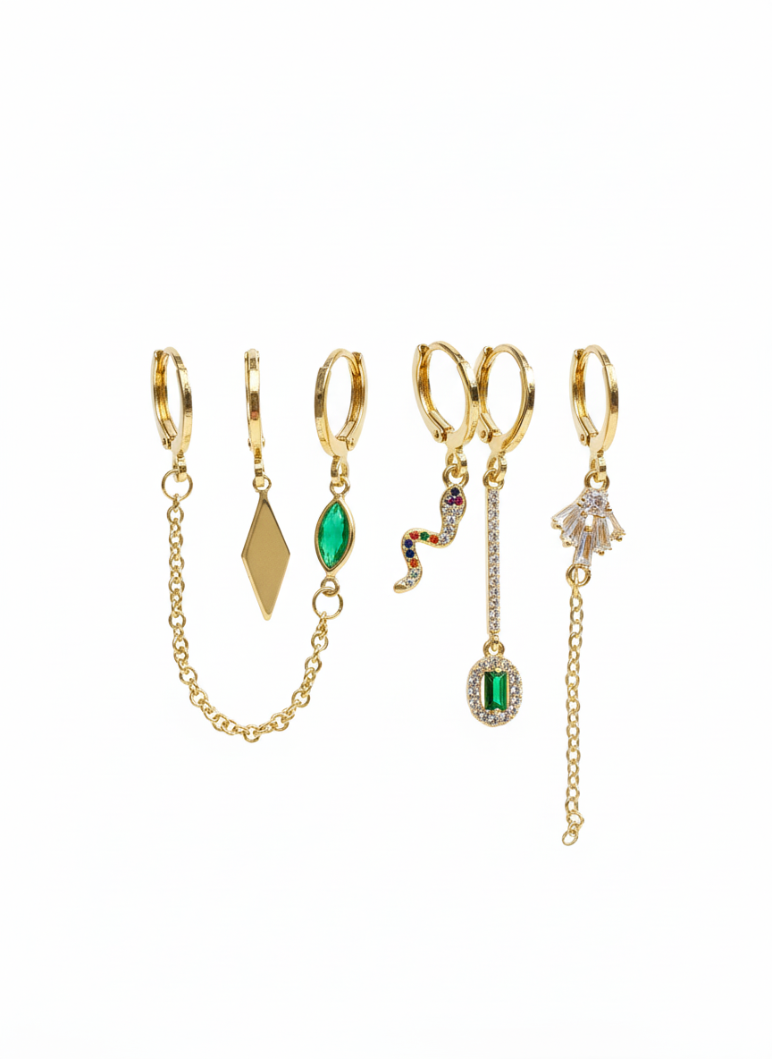 Emerald Mystique Earring Set