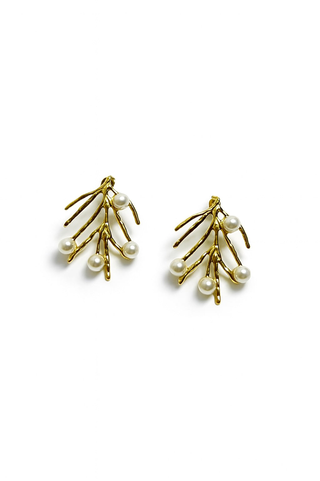 The Gilded Pearl Branch Studs Earrings
