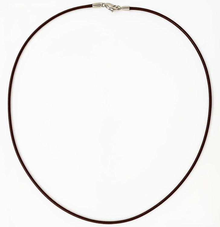 Handmade Leather Necklace Chain with Italian Silver (925) Clasp