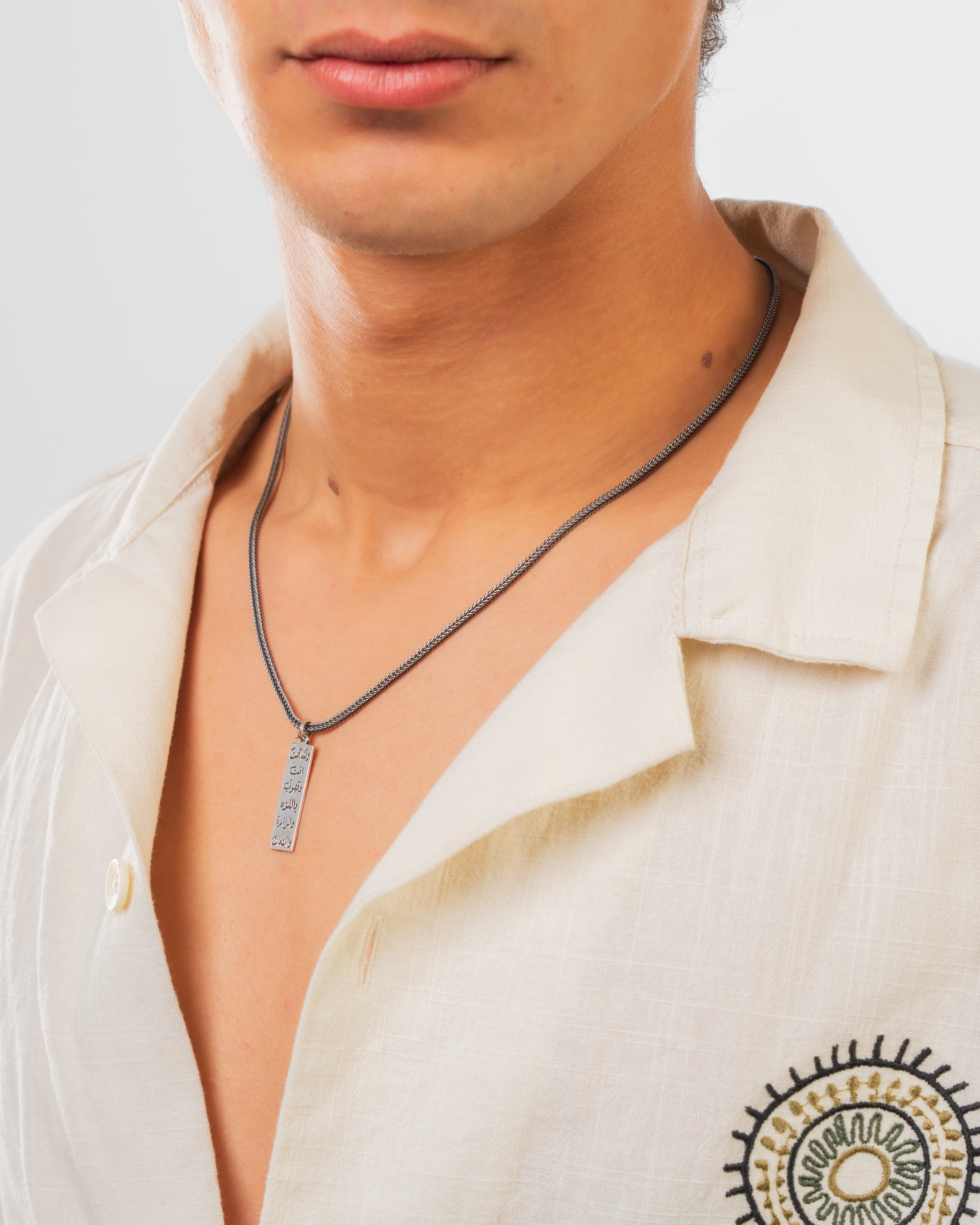 Silver 925 Calligraphy Fox Tail Necklace - Image 4