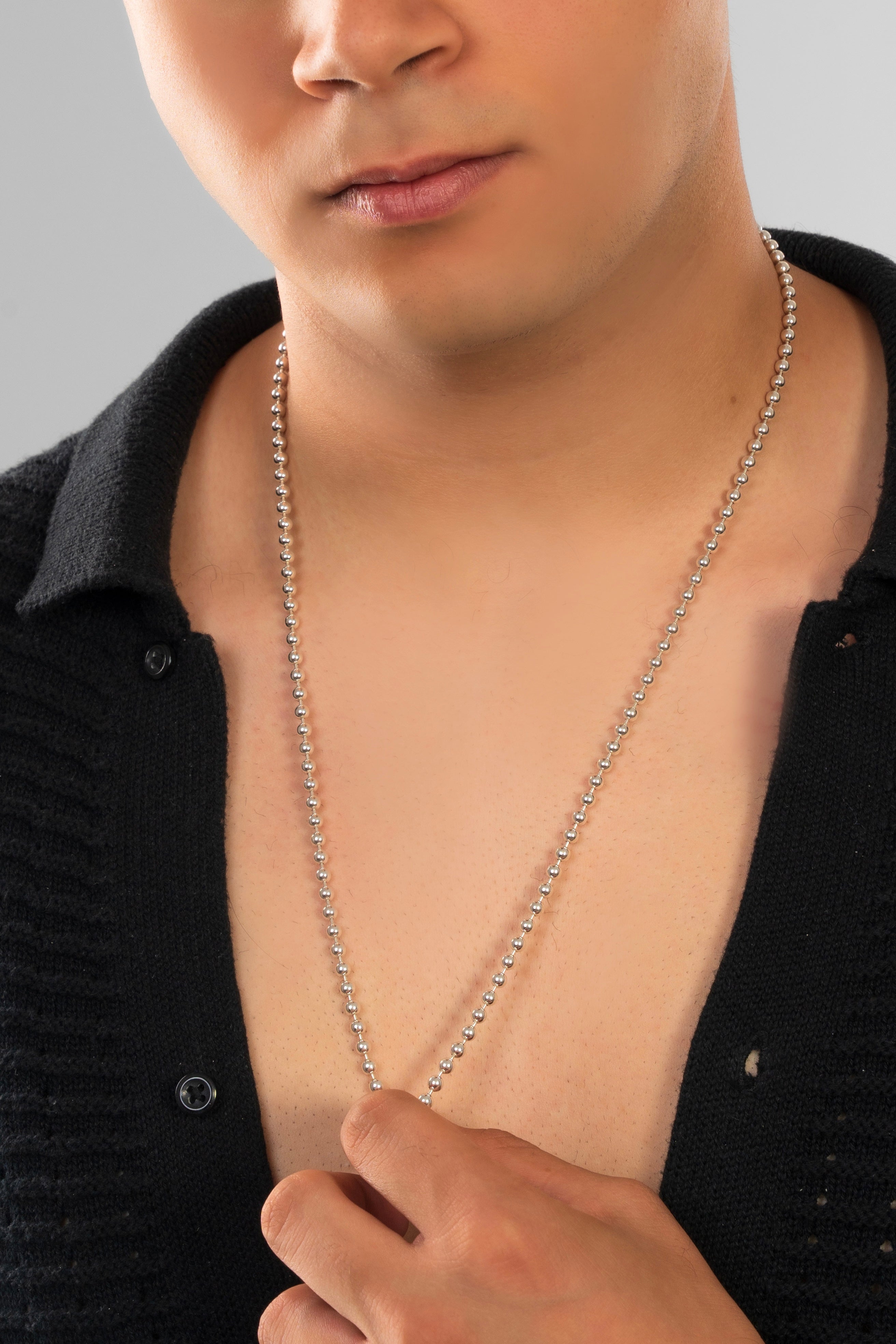 Silver 925 Ball Bead Chain Necklace - Image 2
