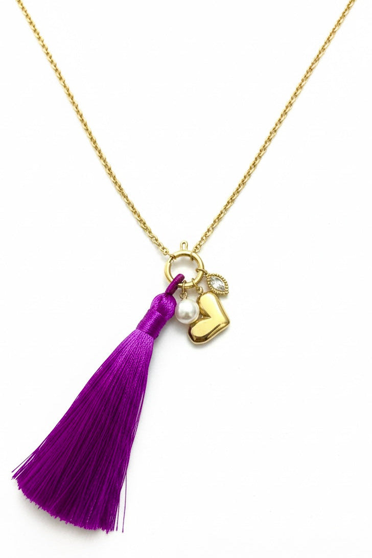 The Amethyst Heart Long Necklace