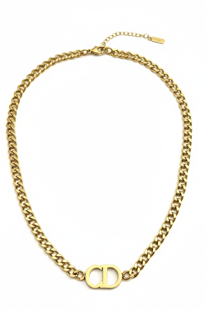 Stainless Steel CD Link Necklace