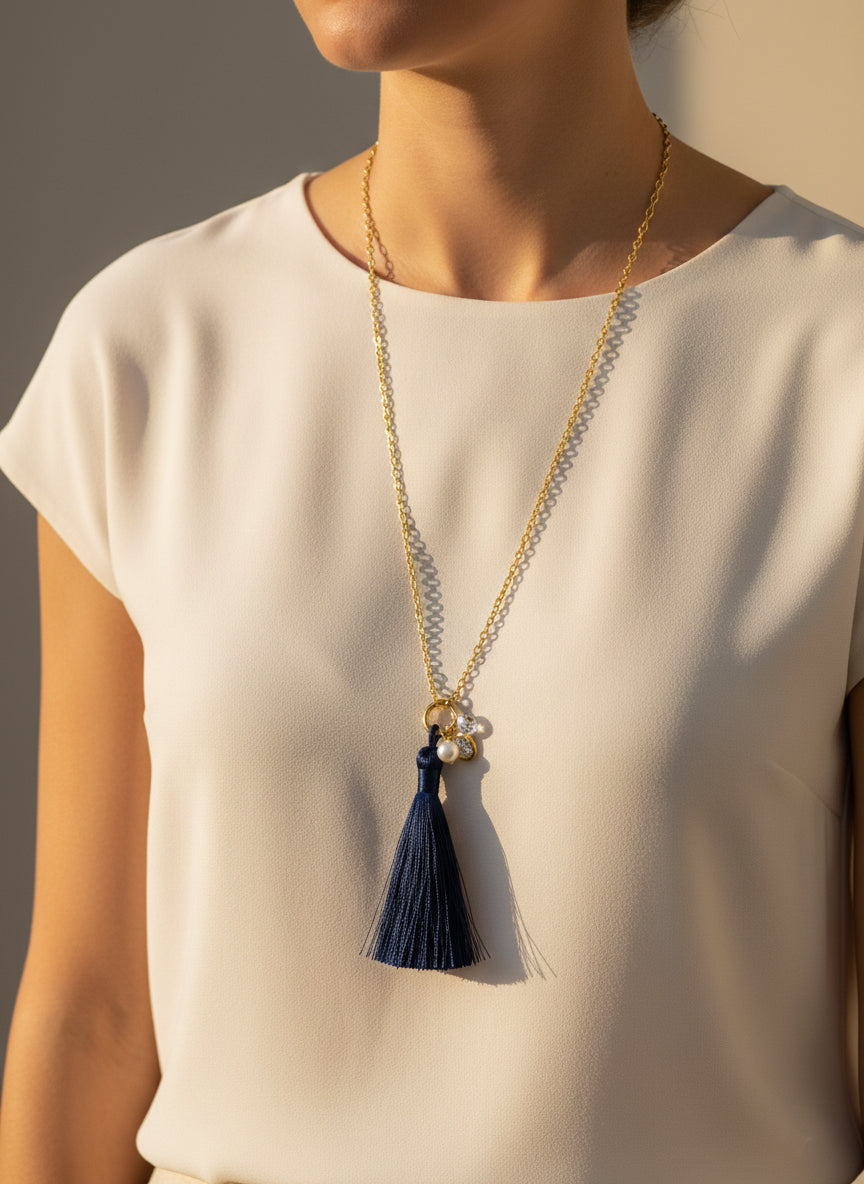 The Midnight Pearl Long Necklace - Image 2