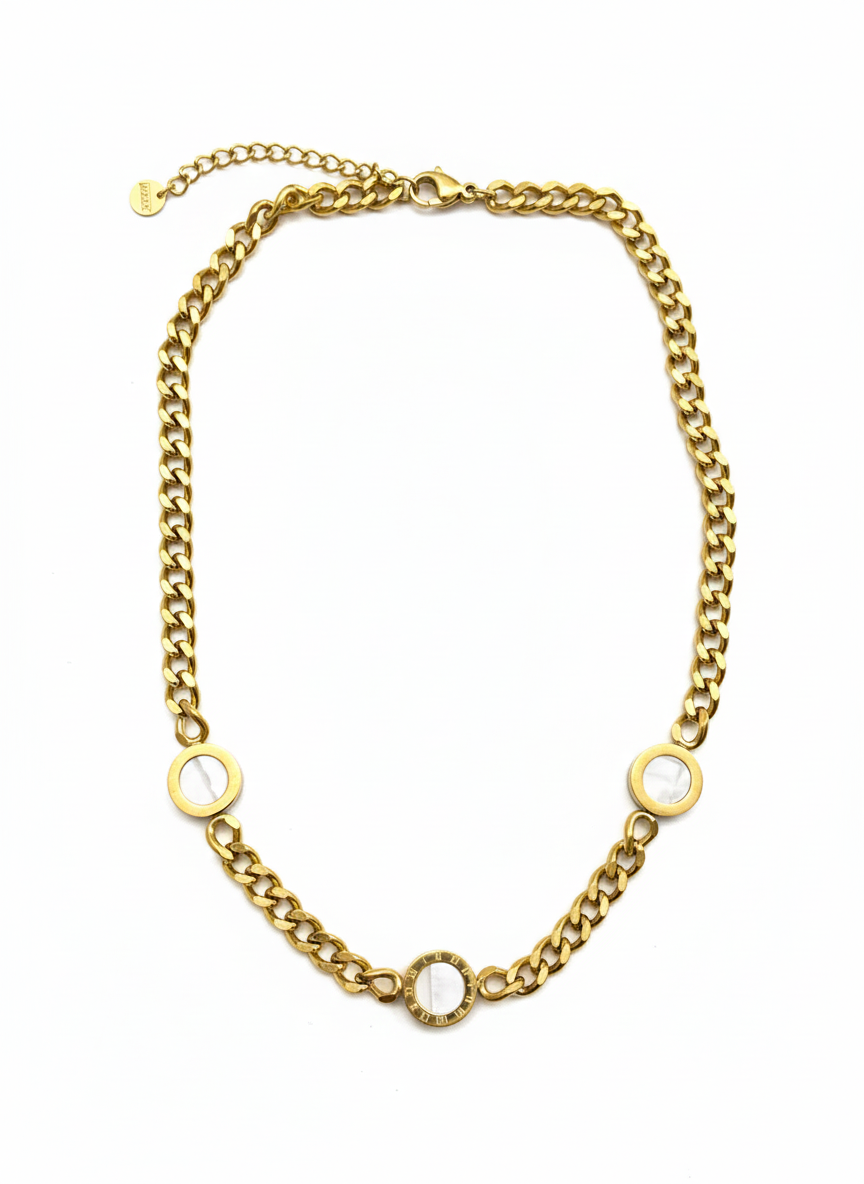 Reversible Roman Curb Chain choker Necklace - Image 2