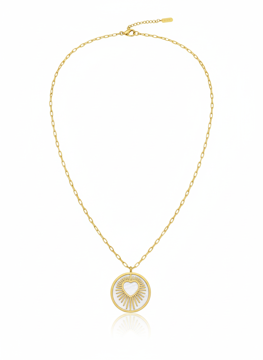 Sunburst Heart Medallion Necklace - Image 2