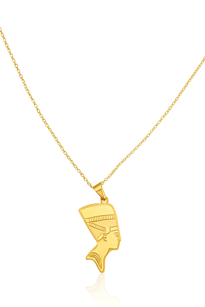 Nefertiti Profile Pendant Necklace