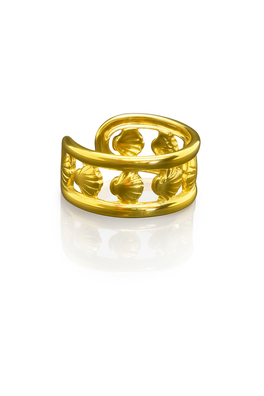 Golden Shell Cuff Ring - Image 2