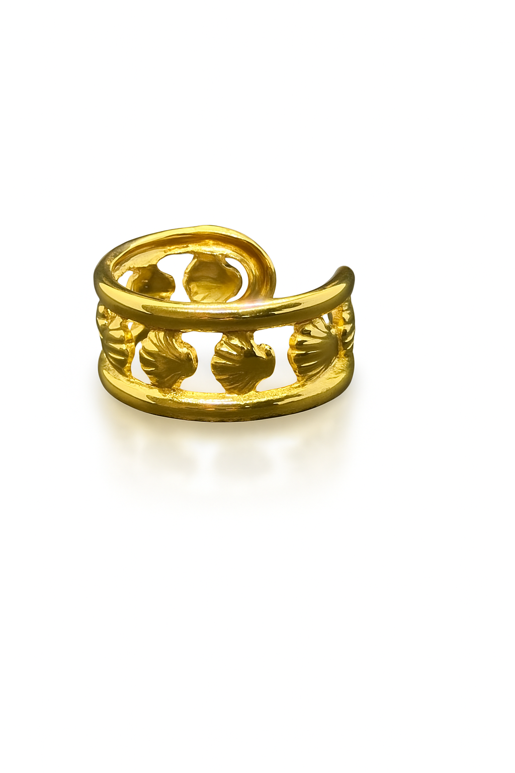 Golden Shell Cuff Ring - Image 3