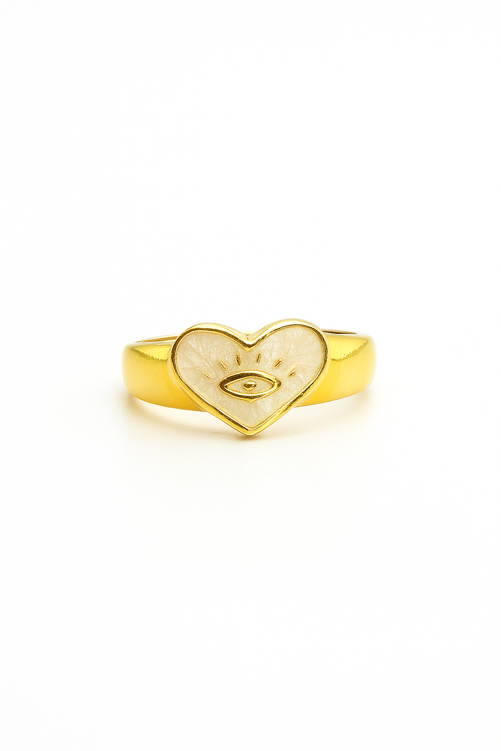 Gold Heart Eye ring - Image 2