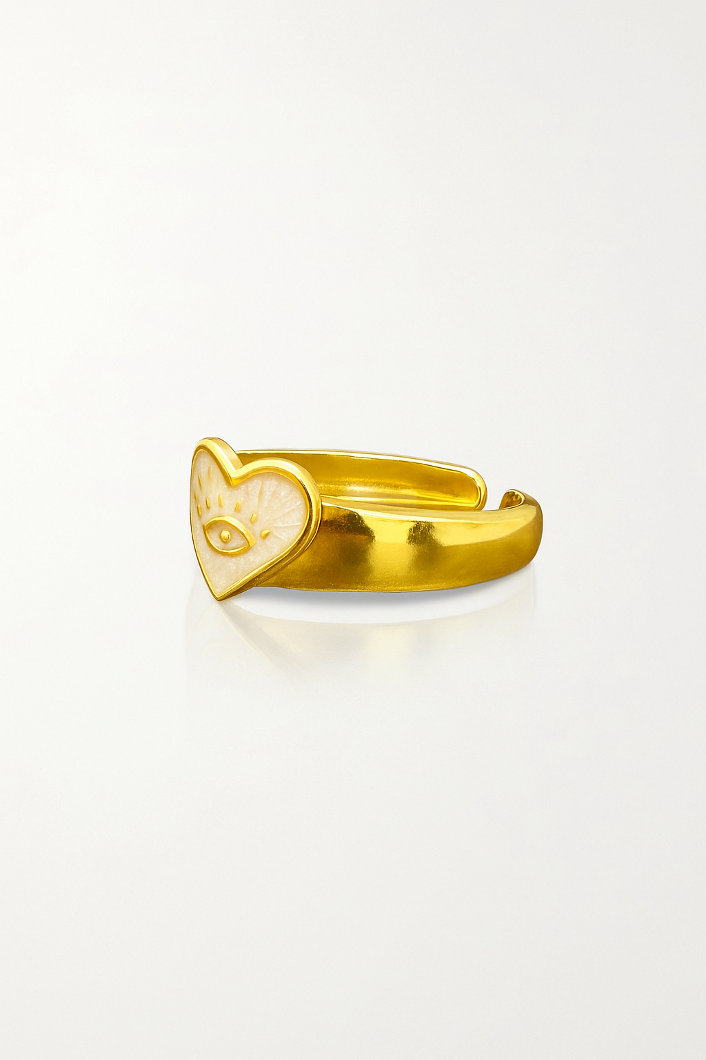 Gold Heart Eye ring - Image 3