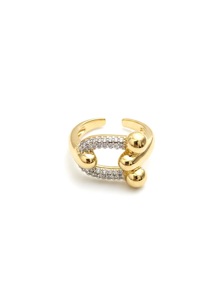 Spherical Pavé Link Ring