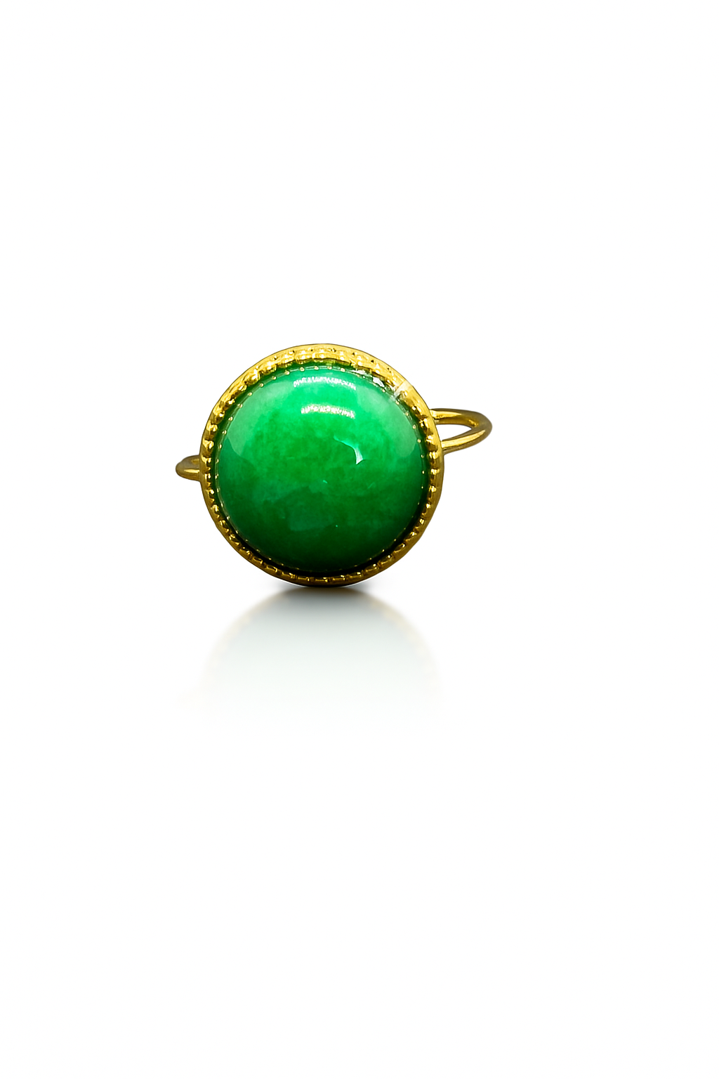 Green Jade Adjustable Ring - Image 2