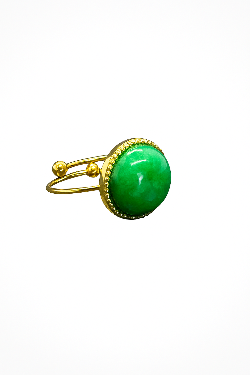 Green Jade Adjustable Ring - Image 3