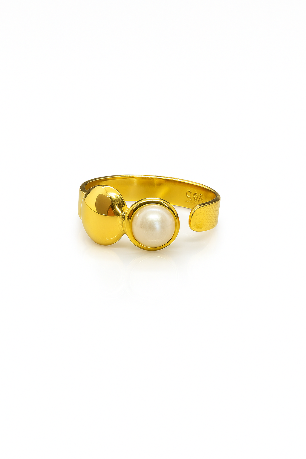 Gold Pearl Cuff Ring