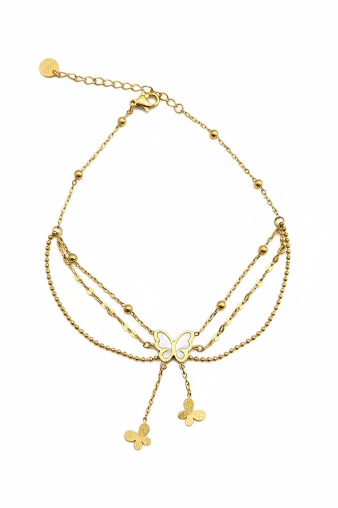 Pearl Butterfly Anklet