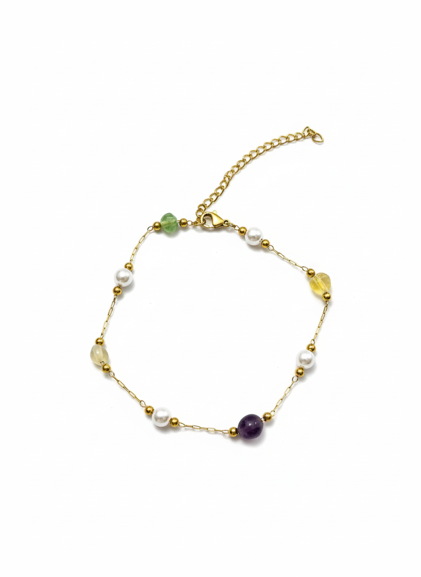 Pastel Gemstone Anklet - Image 2
