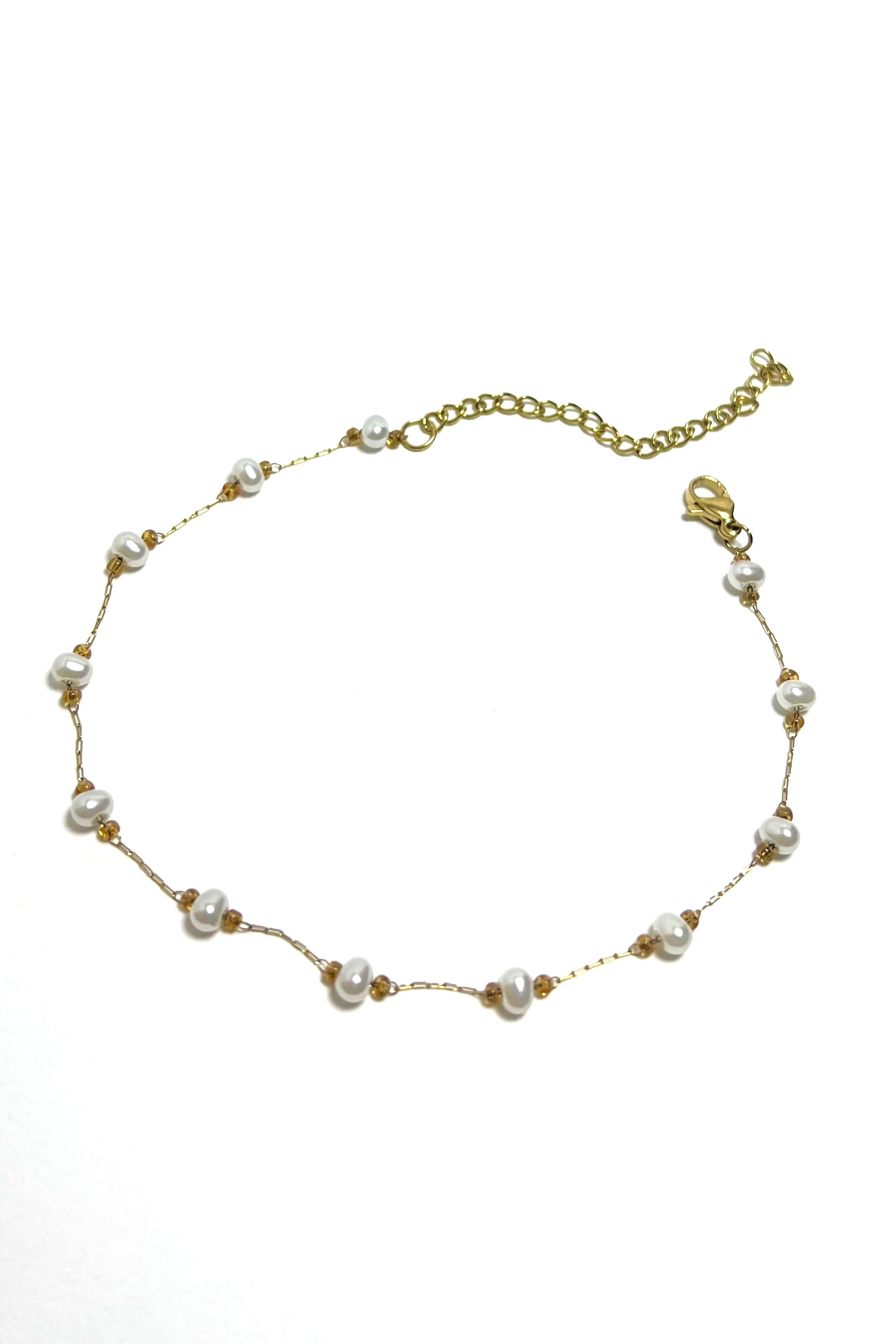 "Golden Coast Pearl Stream" Anklet - Image 3